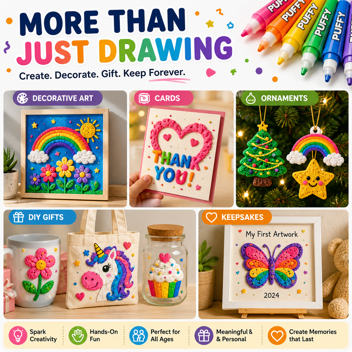 π₯ Last Chance β Buy 1 Get 1 FREE π₯ 3D Puffy Paint Pens β Turn Simple Drawings Into Raised, Touchable Art β¨
