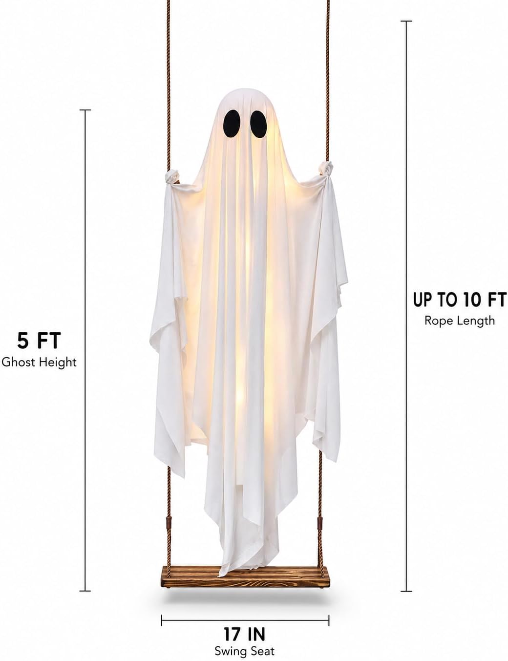 Pre-Assembled Hanging Swing Ghost