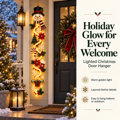 🎄 Turn Any Doorway Into Christmas Magic – Glowing Holiday Door Hanger