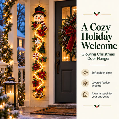 🎄 Turn Any Doorway Into Christmas Magic – Glowing Holiday Door Hanger
