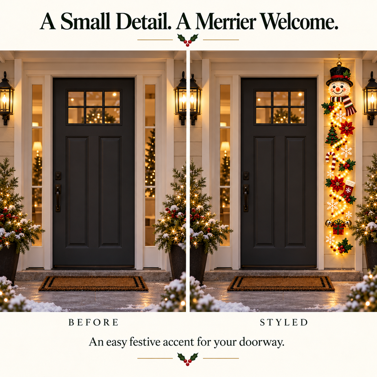 🎄 Turn Any Doorway Into Christmas Magic – Glowing Holiday Door Hanger