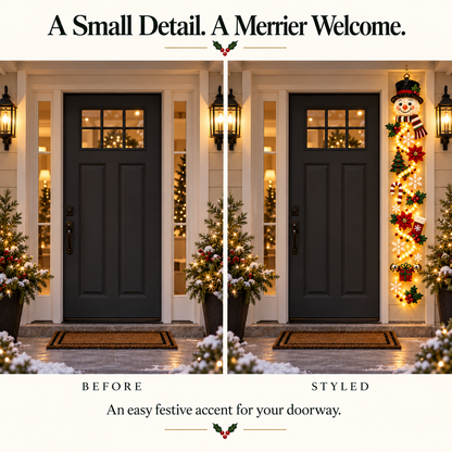 🎄 Turn Any Doorway Into Christmas Magic – Glowing Holiday Door Hanger