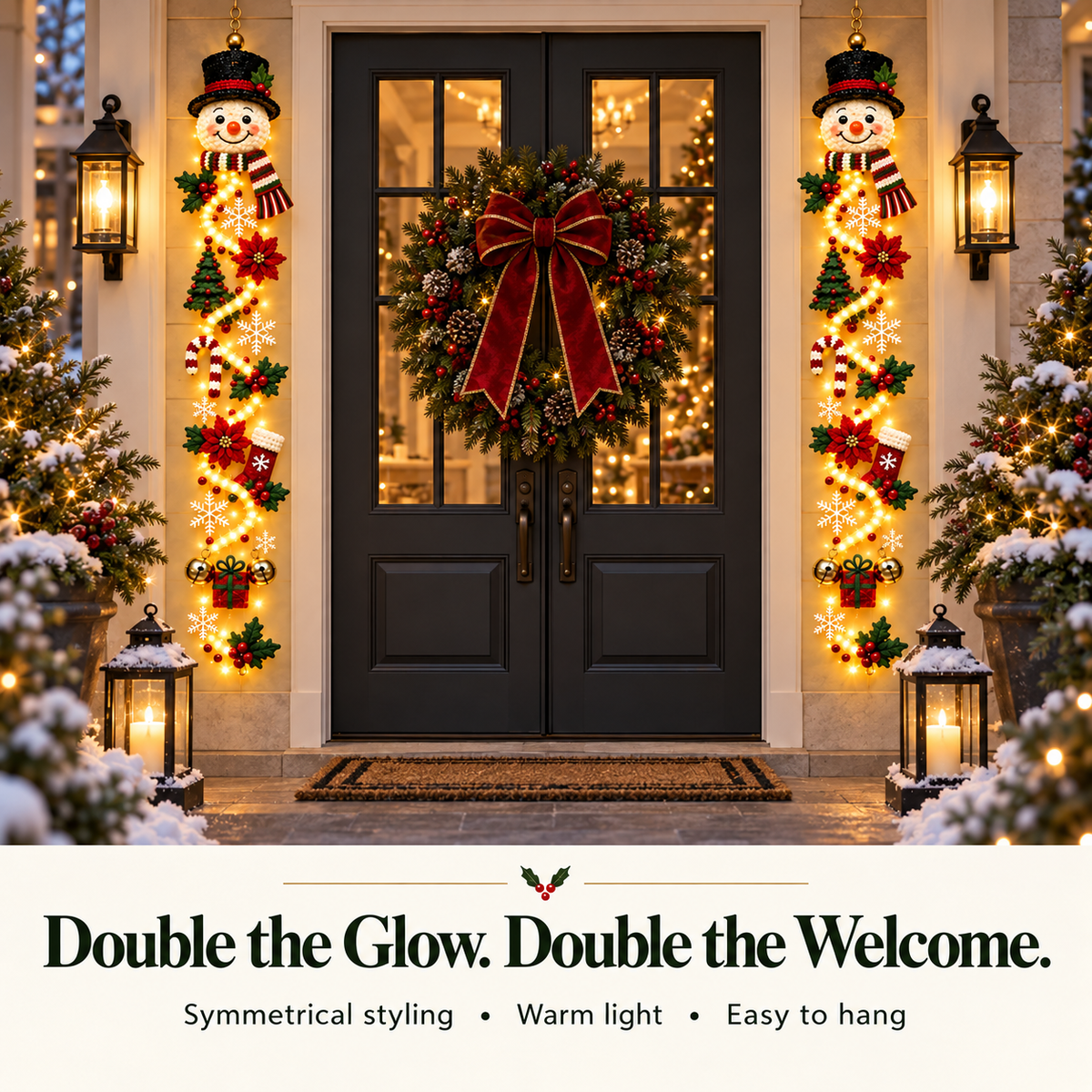 🎄 Turn Any Doorway Into Christmas Magic – Glowing Holiday Door Hanger
