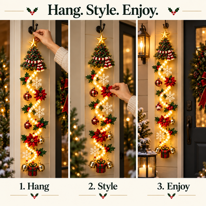 🎄 Turn Any Doorway Into Christmas Magic – Glowing Holiday Door Hanger ✨