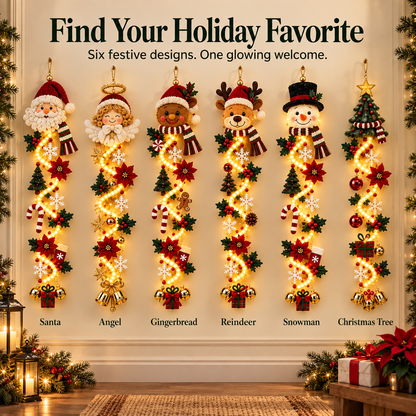 🎄 Turn Any Doorway Into Christmas Magic – Glowing Holiday Door Hanger ✨