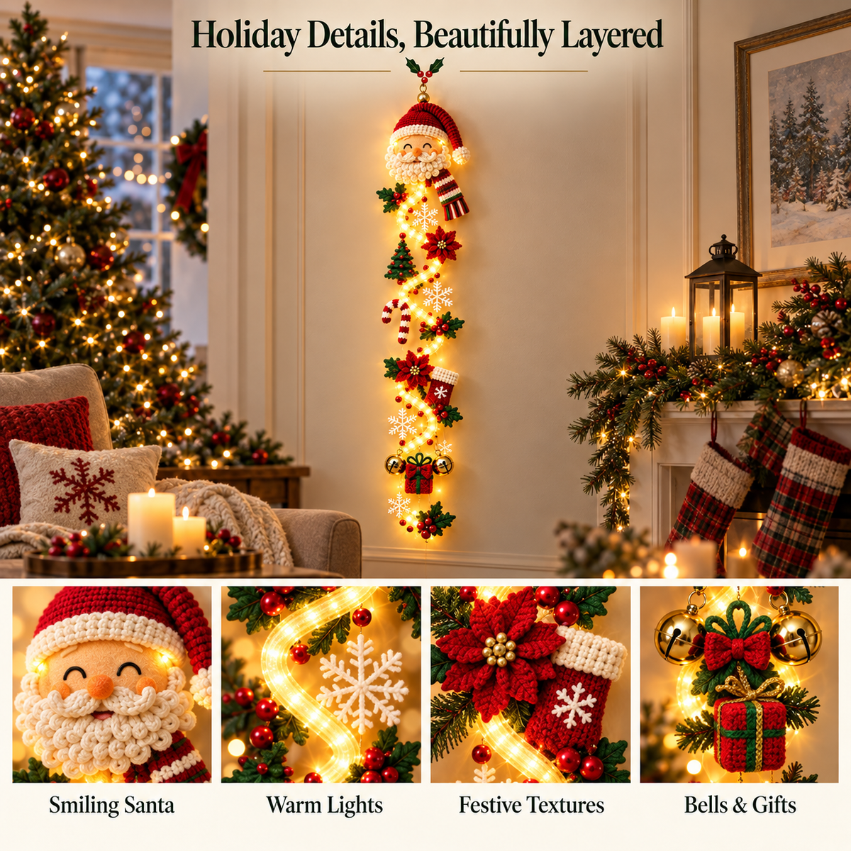 🎄 Turn Any Doorway Into Christmas Magic – Glowing Holiday Door Hanger