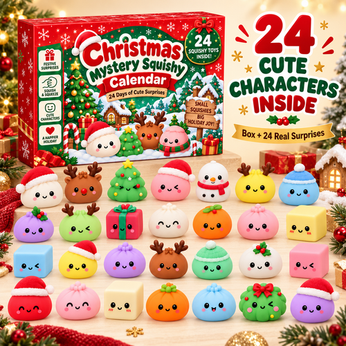 🎄 24-Day Christmas Mystery Squishy Advent Calendar – 24 Cute Surprises, Endless Holiday Fun!