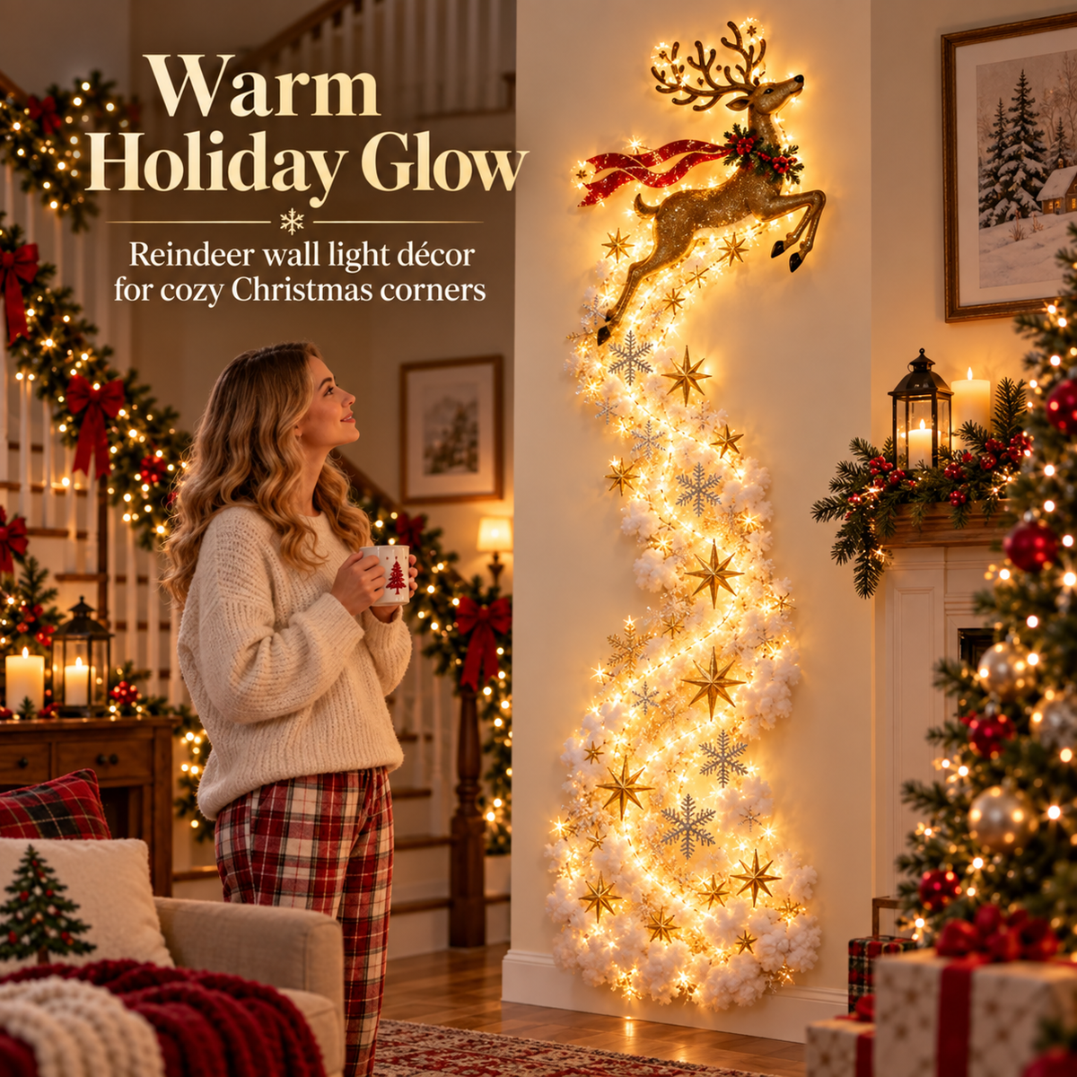 🎄 Magical Christmas Wall Light – 🎅Turn Your Wall Into a Holiday Wonderland🎁