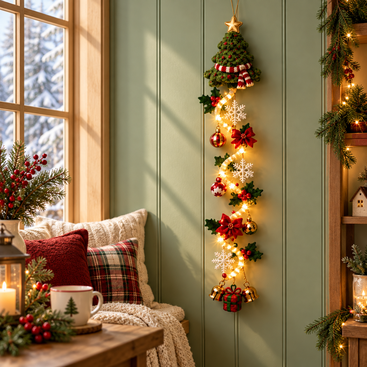 🎄 Turn Any Doorway Into Christmas Magic – Glowing Holiday Door Hanger