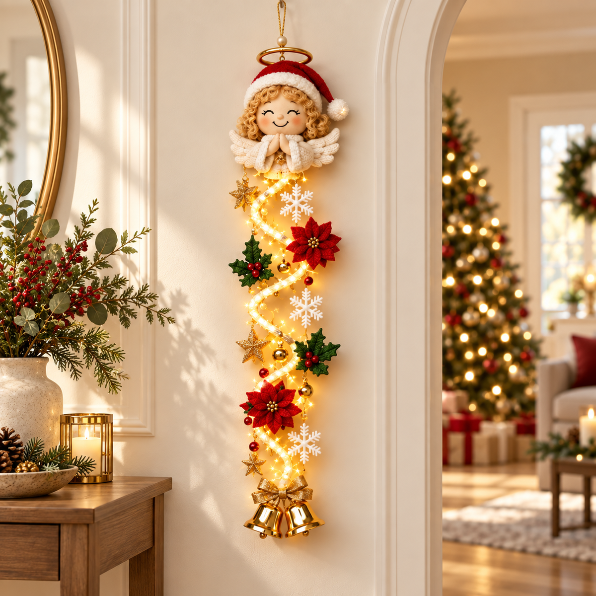 🎄 Turn Any Doorway Into Christmas Magic – Glowing Holiday Door Hanger ✨