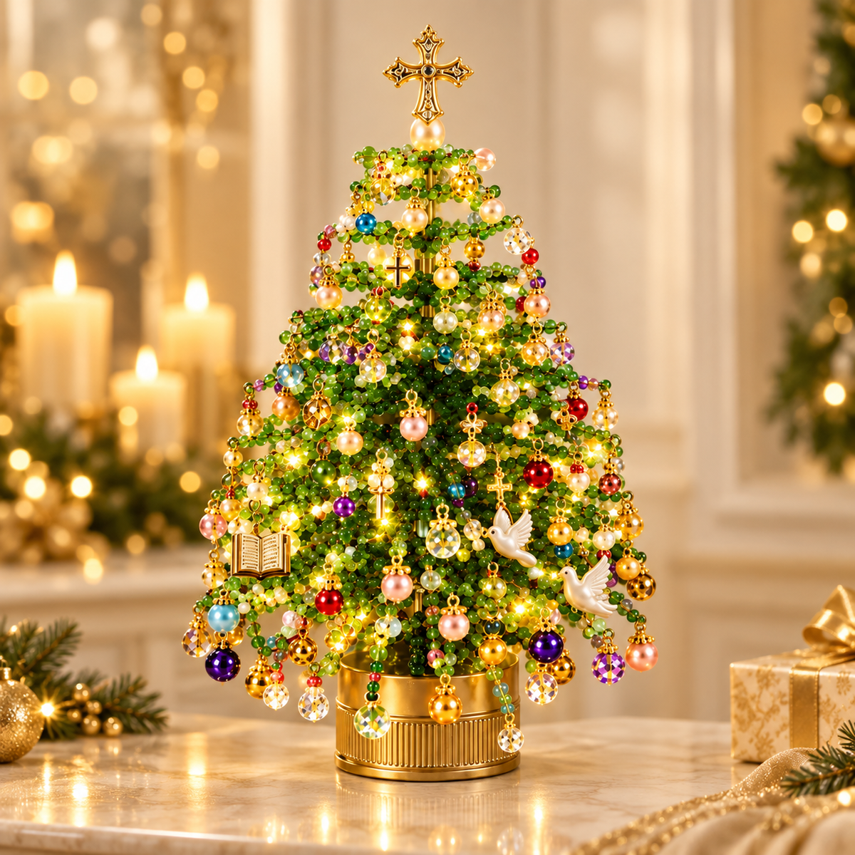 🎄DIY Beaded ChristmasTree Kit- Create Your OwnSparkling Holiday Decoration