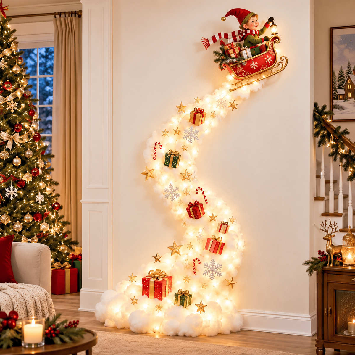 🎄 Magical Christmas Wall Light – 🎅Turn Your Wall Into a Holiday Wonderland🎁