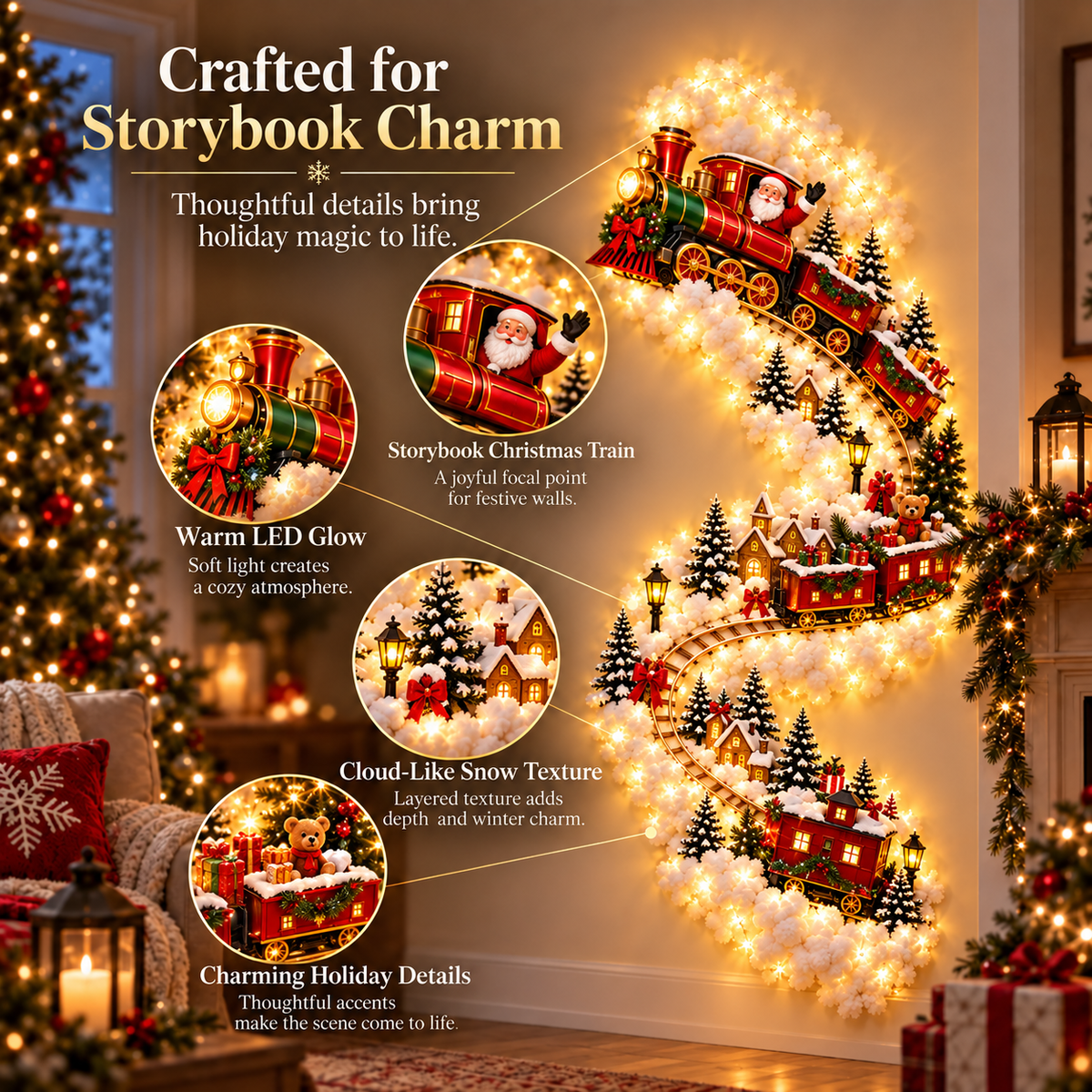 🎄 Magical Christmas Wall Light – 🎅Turn Your Wall Into a Holiday Wonderland🎁