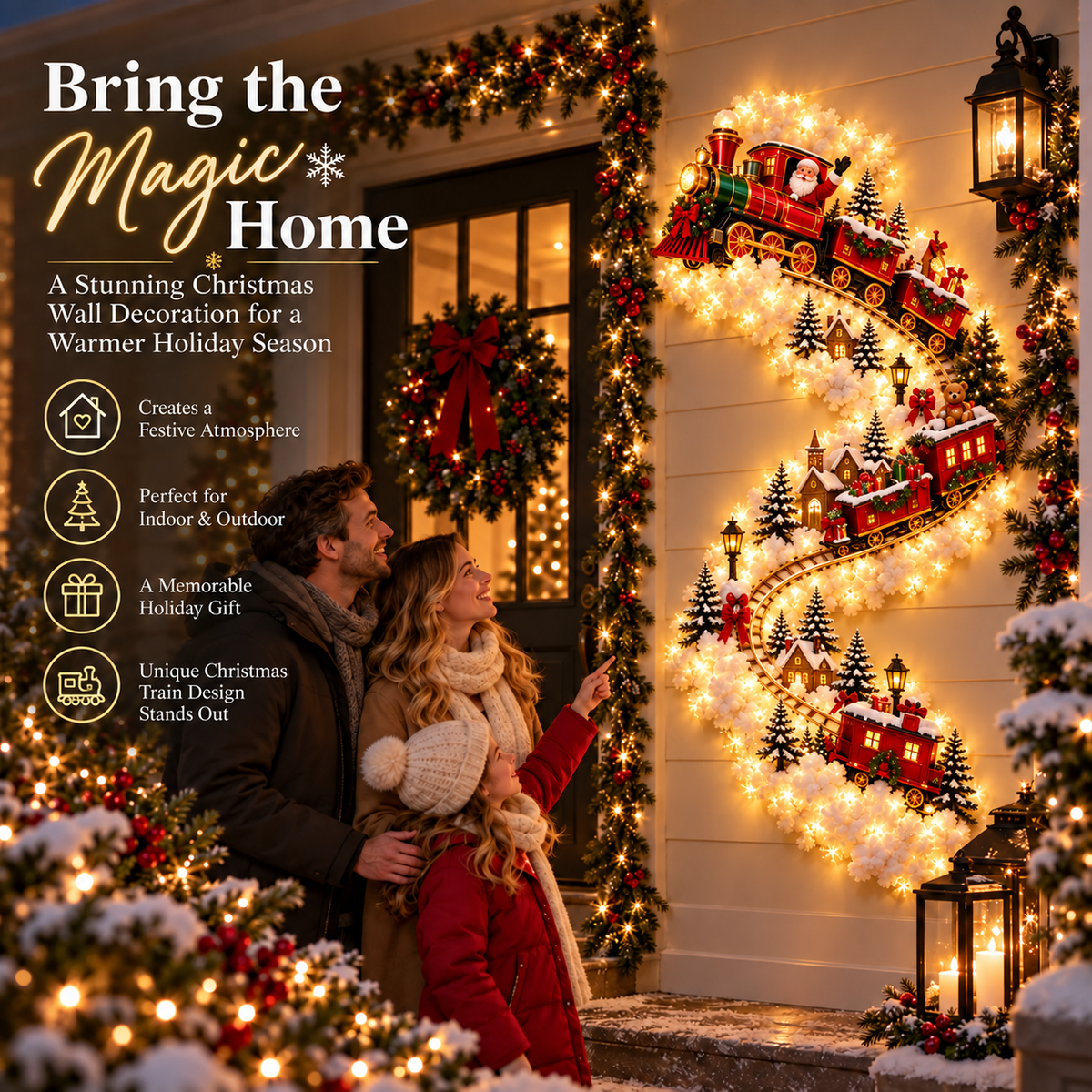 🎄 Magical Christmas Wall Light – 🎅Turn Your Wall Into a Holiday Wonderland🎁