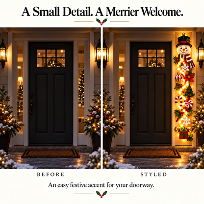 🎄 Turn Any Doorway Into Christmas Magic – Glowing Holiday Door Hanger ✨
