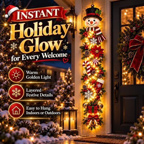 🎄 Turn Any Doorway Into Christmas Magic – Glowing Holiday Door Hanger ✨